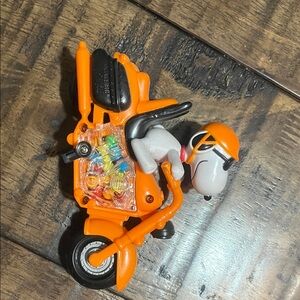 Orange Motorcycle  with Snoopy